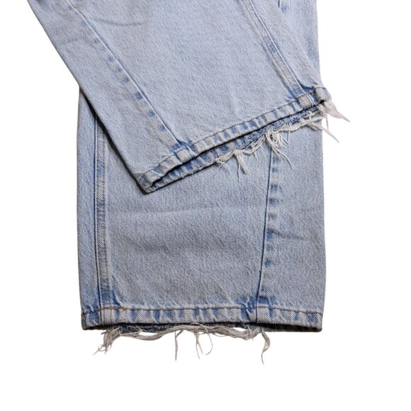 Garage Denim Womens Wide Leg Jeans 5 Light Wash Distressed Organic Cotton Holes - Picture 5 of 8